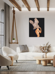 Картина по номерам &amp;quot;Девушка с перьями&amp;quot;