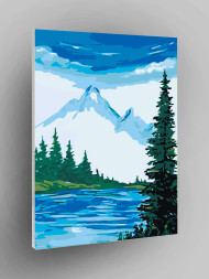 Raqamlar bo&#039;yicha rasm &quot;Tog&#039; pastidagi daryo&quot;