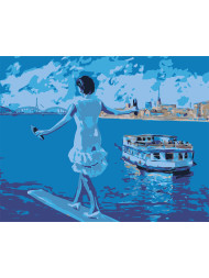 Картина по номерам &amp;quot;Девушка у воды&amp;quot;