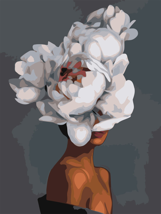 Raqamlar bo&amp;#039;yicha rasm &amp;quot;Gullardan yasalgan shlyapa kiygan qiz&amp;quot;