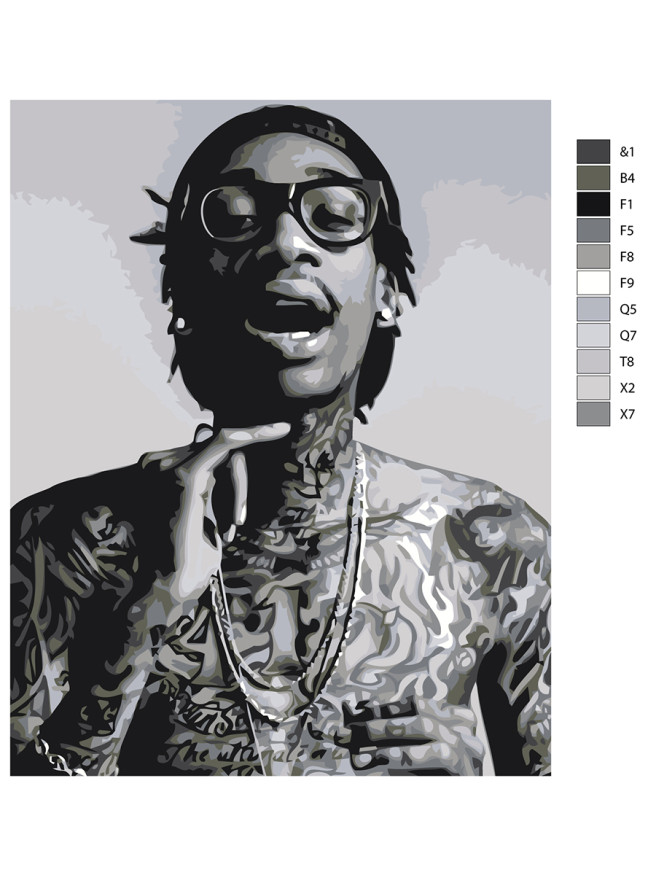 Raqamlar bo&amp;#039;yicha rasm &amp;quot;Tatuirovkali yigit&amp;quot;