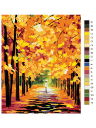 Картина по номерам &amp;quot;Улица осенью&amp;quot;