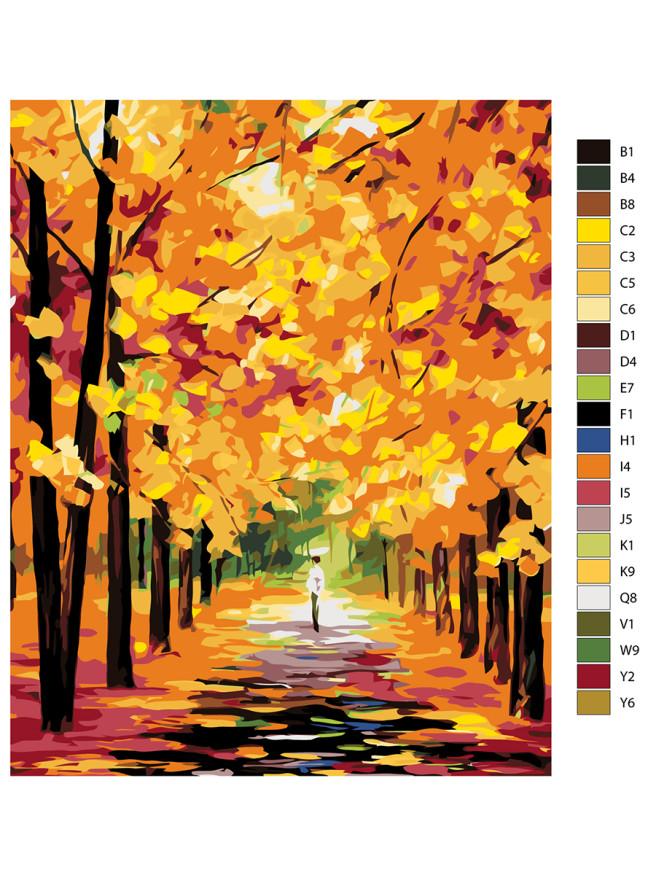 Картина по номерам &amp;quot;Улица осенью&amp;quot;