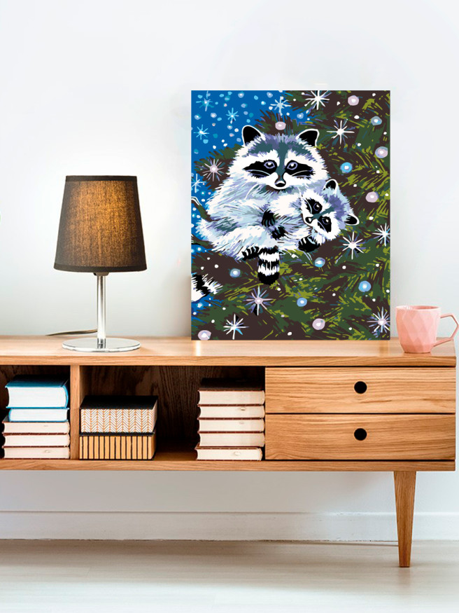 Raqamlar bo&amp;#039;yicha rasm &amp;quot;Archadagi rakun&amp;quot;