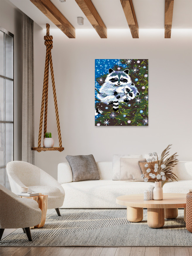 Raqamlar bo&amp;#039;yicha rasm &amp;quot;Archadagi rakun&amp;quot;