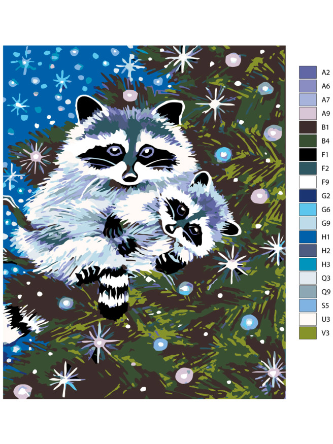 Raqamlar bo&amp;#039;yicha rasm &amp;quot;Archadagi rakun&amp;quot;