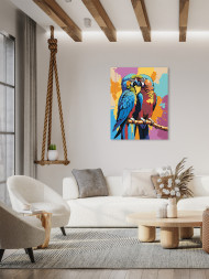 Raqamlar bo'yicha rasm "Gullardagi quyon"