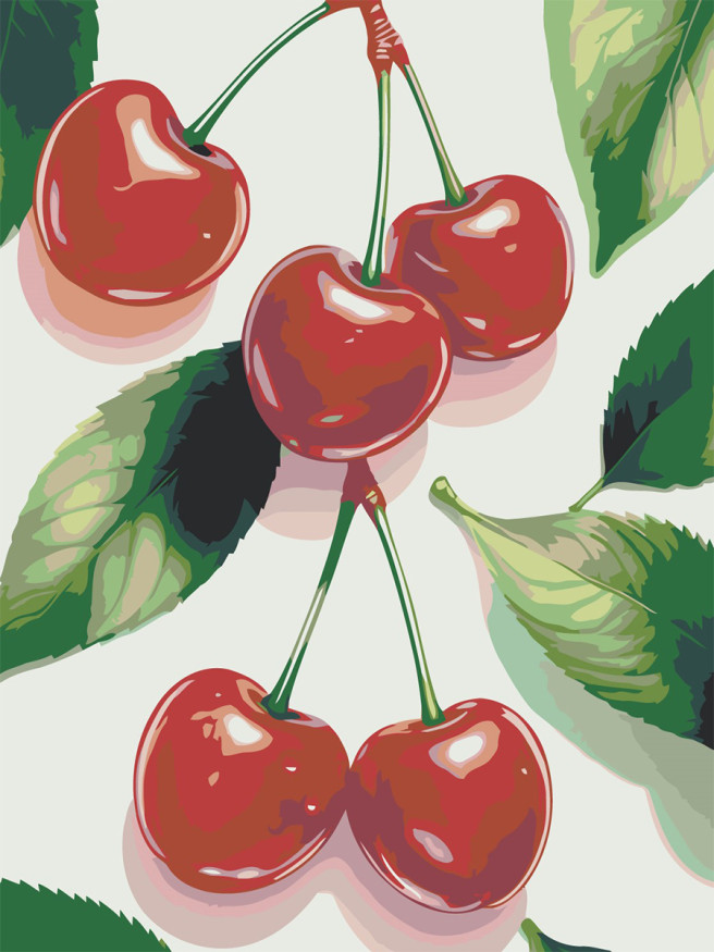 Картина по номерам &amp;quot;Сочная вишня&amp;quot;