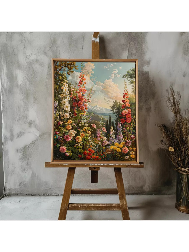 Постер на холсте &amp;quot;Пейзаж с цветами&amp;quot;