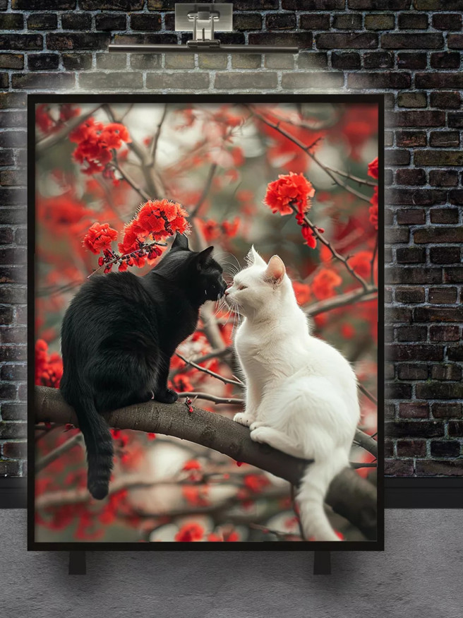 Постер на холсте &amp;quot;Чёрная и белая любовь&amp;quot;