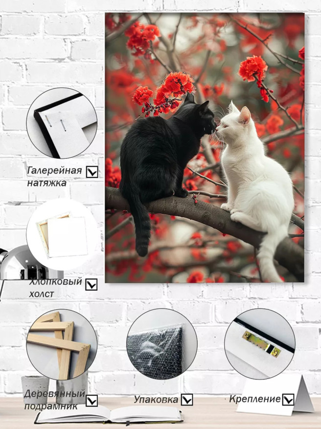 Постер на холсте &amp;quot;Чёрная и белая любовь&amp;quot;