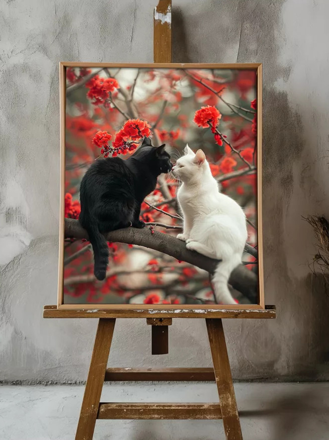 Постер на холсте &amp;quot;Чёрная и белая любовь&amp;quot;