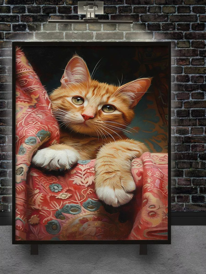 Постер на холсте &amp;quot;Котёнок на узорном пледе&amp;quot;