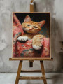 Постер на холсте &amp;quot;Котёнок на узорном пледе&amp;quot;