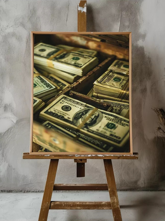 Постер на холсте &amp;quot;Чемодан полон долларов&amp;quot;