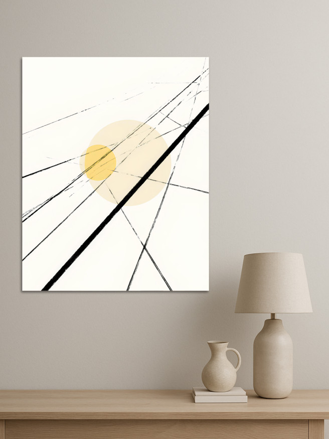 Постер на холсте &amp;quot;Линии и круг&amp;quot;