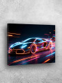 Постер на холсте &amp;quot;Неоновый спорткар в движении&amp;quot;