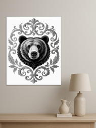 Постер на холсте &amp;quot;Медведь в орнаменте&amp;quot; 