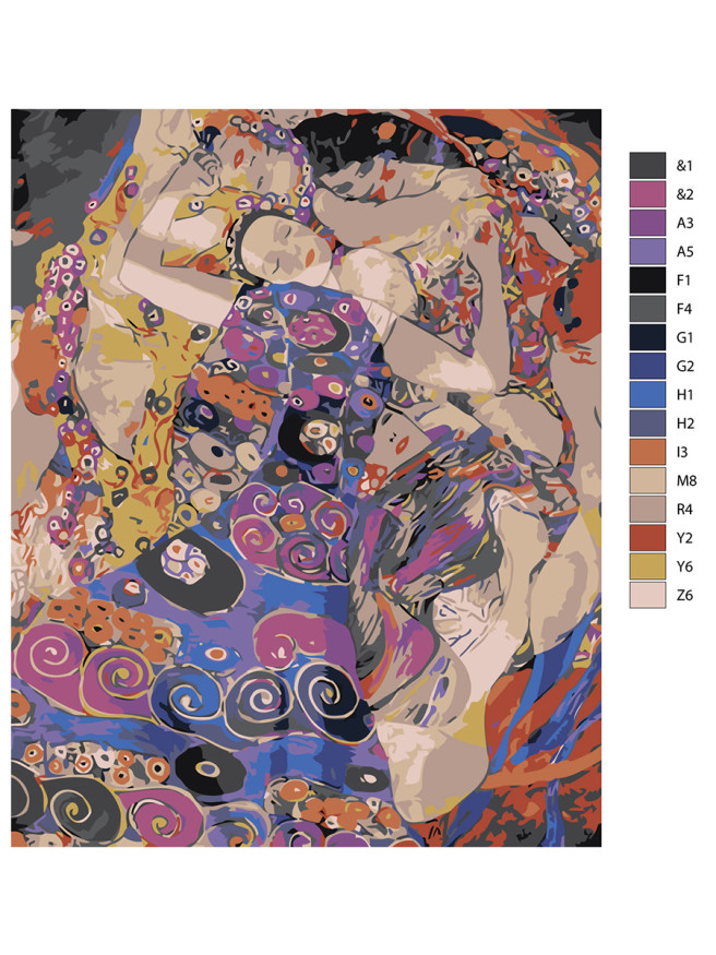 Raqamlar bo&amp;#039;yicha rasm &amp;quot;Gustav Klimt - Bokira qizlar&amp;quot;