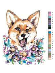 Картина по номерам "Лиса в цветах"