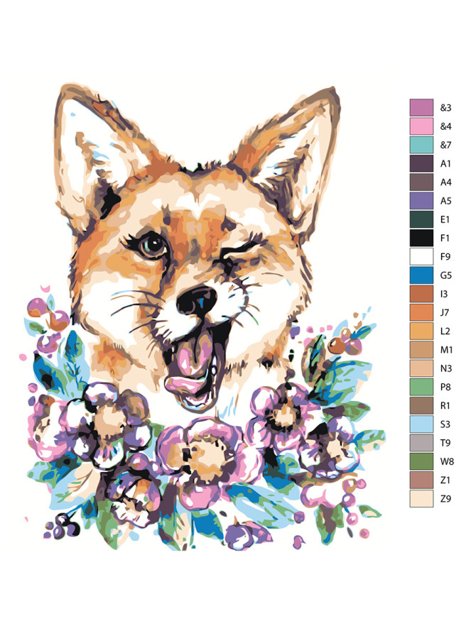 Raqamlar bo&amp;#039;yicha rasm &amp;quot;Gullardagi tulki&amp;quot;