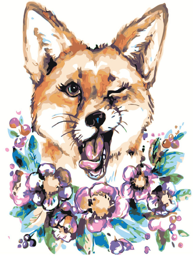 Raqamlar bo&amp;#039;yicha rasm &amp;quot;Gullardagi tulki&amp;quot;