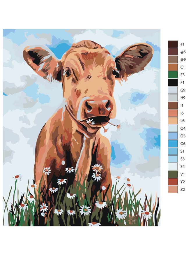 Raqamlar bo&amp;#039;yicha rasm &amp;quot;Yo&amp;#039;lda sigir&amp;quot;