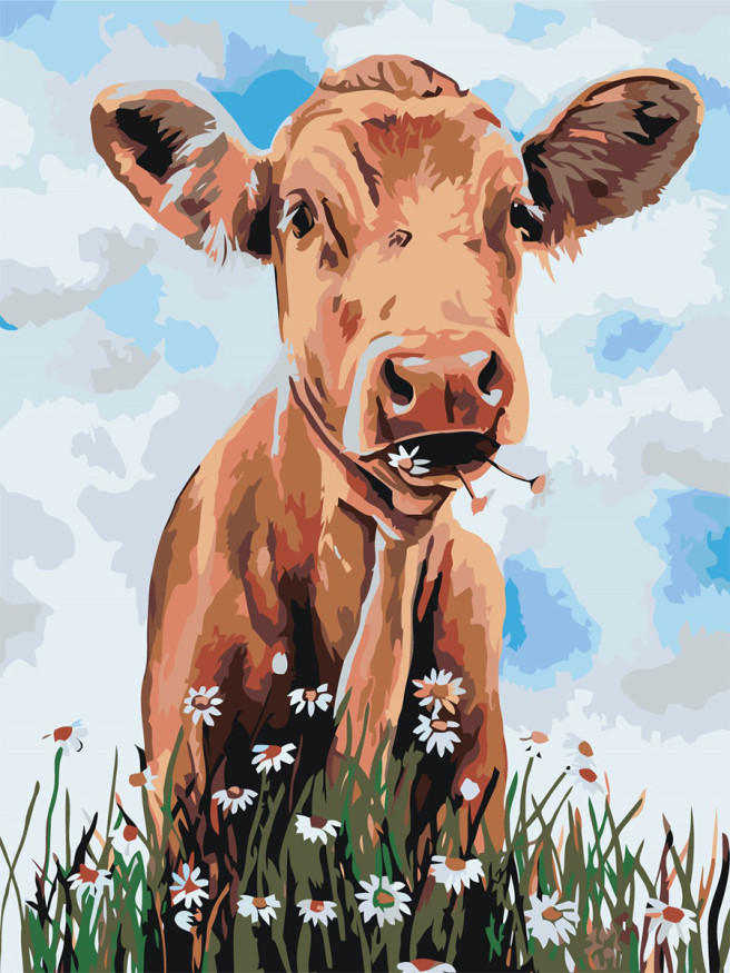 Raqamlar bo&amp;#039;yicha rasm &amp;quot;Yo&amp;#039;lda sigir&amp;quot;