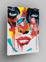 Raqamlar bo'yicha rasm "Bo'yoqlardan qilingan qiz"