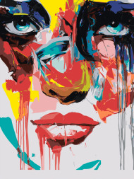 Raqamlar bo'yicha rasm "Bo'yoqlardan qilingan qiz"