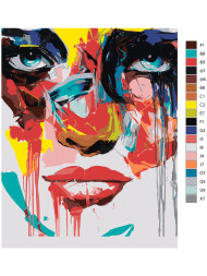 Raqamlar bo'yicha rasm "Bo'yoqlardan qilingan qiz"