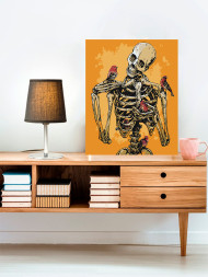 Raqamlar bo&#039;yicha rasm &quot;Qushlar bilan skelet&quot;