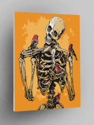 Raqamlar bo&#039;yicha rasm &quot;Qushlar bilan skelet&quot;