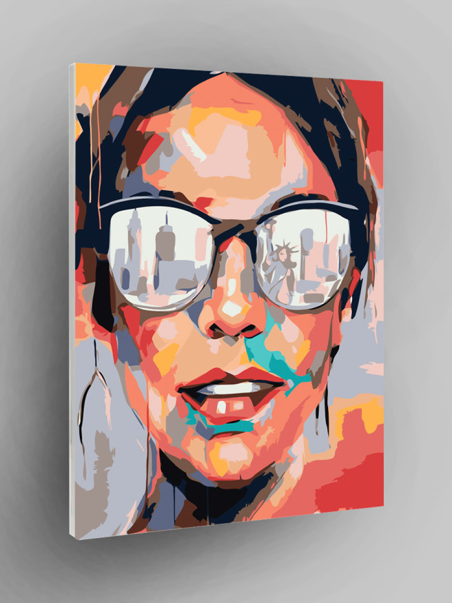 Картина по номерам &amp;quot;Девушка в Нью-Йорке&amp;quot;