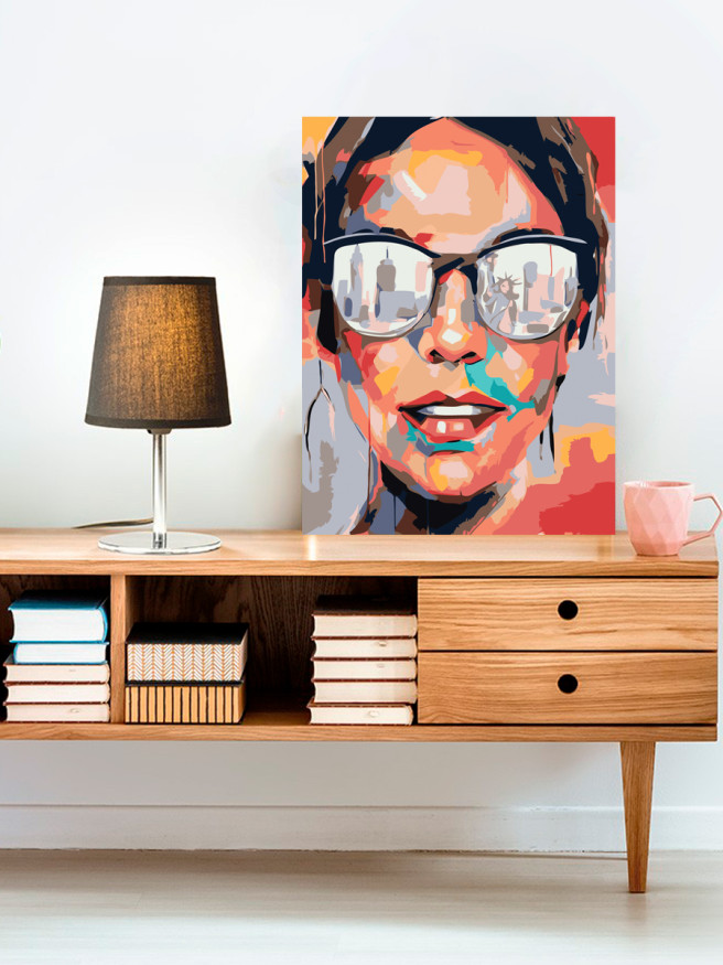 Картина по номерам &amp;quot;Девушка в Нью-Йорке&amp;quot;