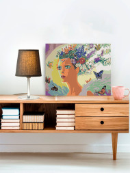 Картина по номерам "Девушка с бабочками"