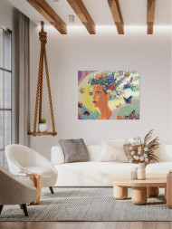 Картина по номерам "Девушка с бабочками"