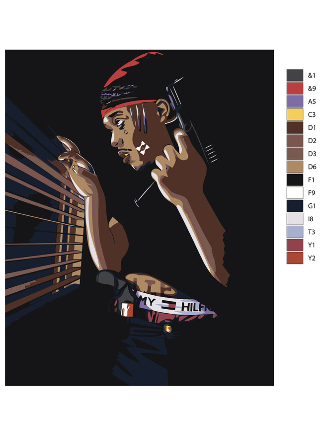 Картина по номерам &amp;quot;Мужчина с пистолетом&amp;quot;