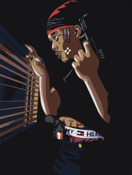 Картина по номерам &amp;quot;Мужчина с пистолетом&amp;quot;