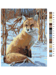 Картина по номерам "Лиса в снегу"