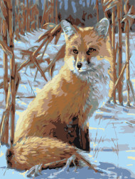 Картина по номерам "Лиса в снегу"