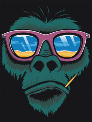 Картина по номерам &amp;quot;Обезьяна в очках&amp;quot;
