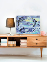 Картина по номерам &amp;quot;Дельфины в море&amp;quot;