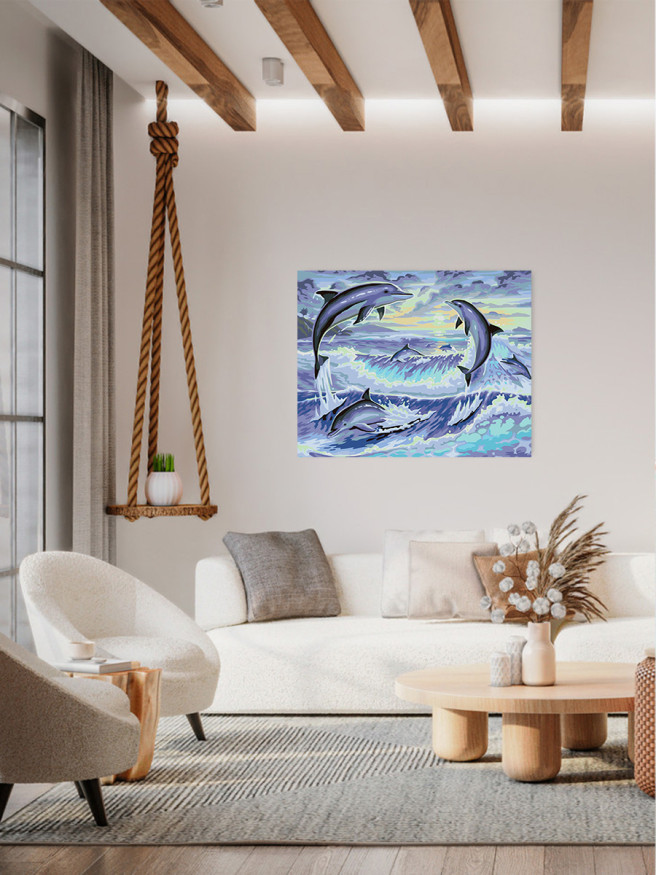 Raqamlar bo&amp;#039;yicha rasm &amp;quot;Dengizdagi delfinlar&amp;quot;