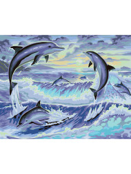 Картина по номерам &amp;quot;Дельфины в море&amp;quot;