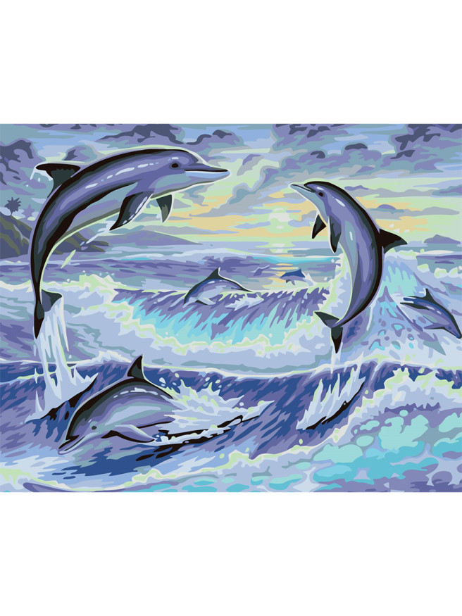 Raqamlar bo&amp;#039;yicha rasm &amp;quot;Dengizdagi delfinlar&amp;quot;