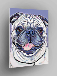 Raqamlar bo'yicha rasm "Oq mops"