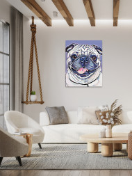 Raqamlar bo'yicha rasm "Oq mops"