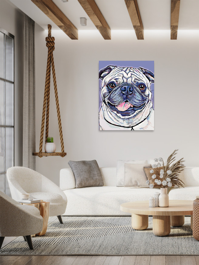 Raqamlar bo&amp;#039;yicha rasm &amp;quot;Oq mops&amp;quot;