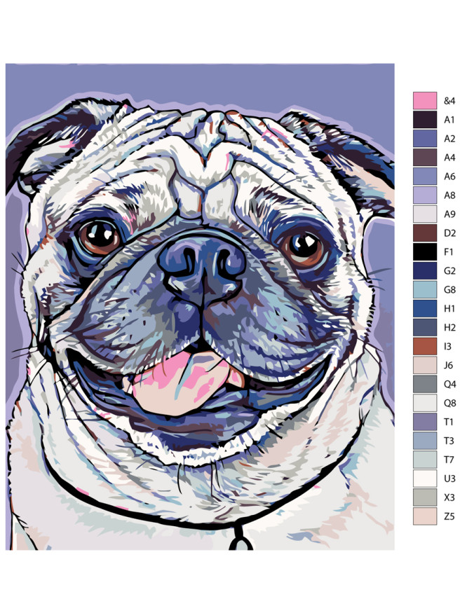 Raqamlar bo&amp;#039;yicha rasm &amp;quot;Oq mops&amp;quot;